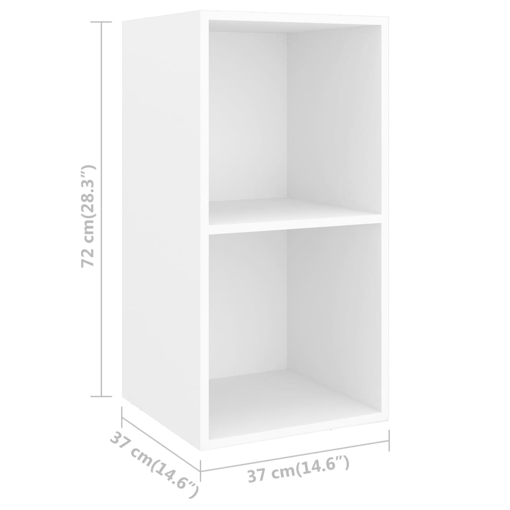 2 Piece Wall-mounted TV Cabinet Set White Engineered Wood