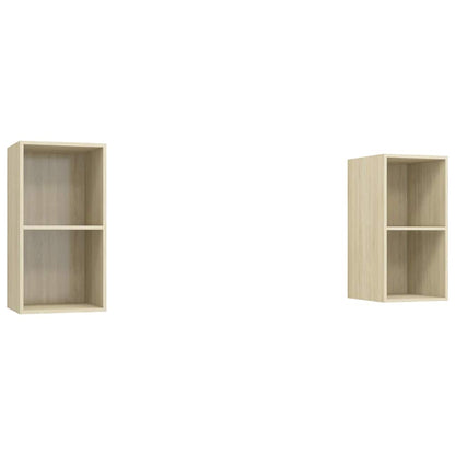 2 Piece Wall-mounted TV Cabinet Set Sonoma Oak Engineered Wood