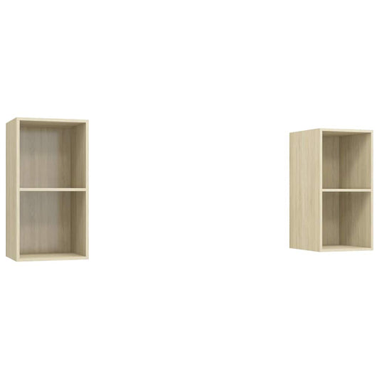 2 Piece Wall-mounted TV Cabinet Set Sonoma Oak Engineered Wood