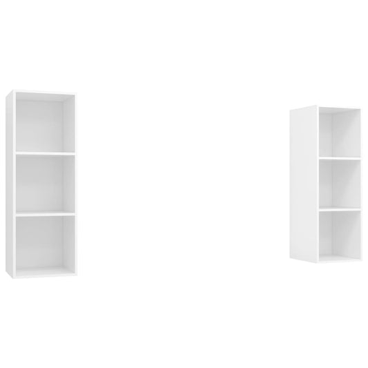 Wall-mounted TV Cabinets 2 pcs White Engineered Wood