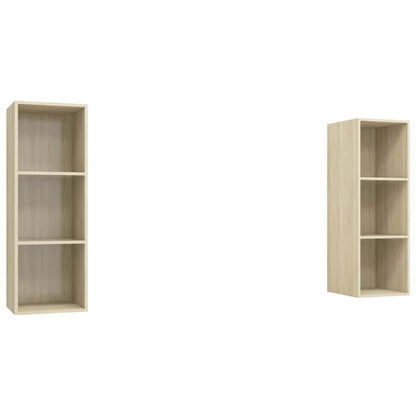 2 Piece Wall-mounted TV Cabinet Set Sonoma Oak Engineered Wood