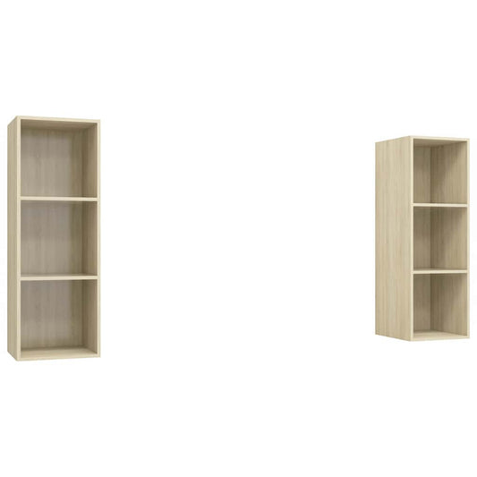 2 Piece Wall-mounted TV Cabinet Set Sonoma Oak Engineered Wood