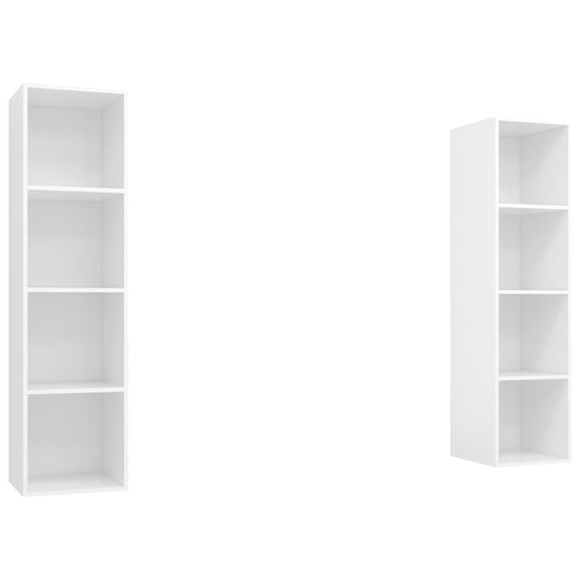 Wall-mounted TV Cabinets 2 pcs White Engineered Wood