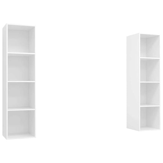 2 Piece Wall-mounted TV Cabinet Set White Engineered Wood