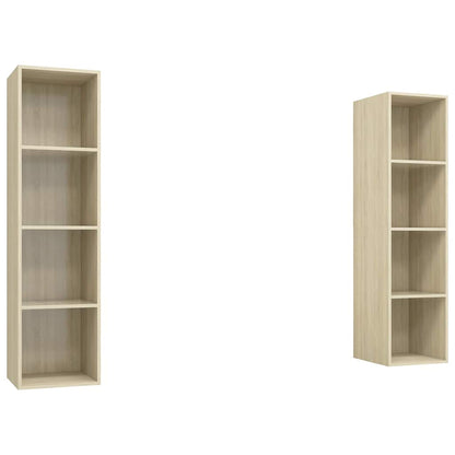 2 Piece Wall-mounted TV Cabinet Set Sonoma Oak Engineered Wood