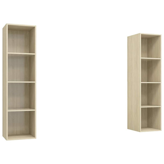 2 Piece Wall-mounted TV Cabinet Set Sonoma Oak Engineered Wood