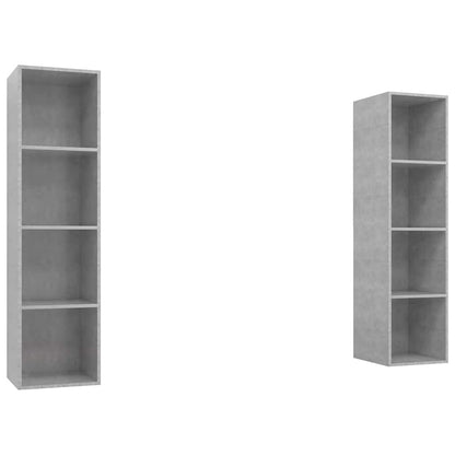2 Piece Wall-mounted TV Cabinet Set Concrete Grey Engineered Wood