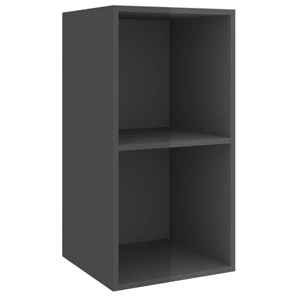 4 Piece Wall-mounted TV Cabinet Set High Gloss Grey Engineered Wood