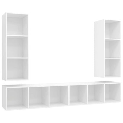 Wall-mounted TV Cabinets 4 pcs White Engineered Wood