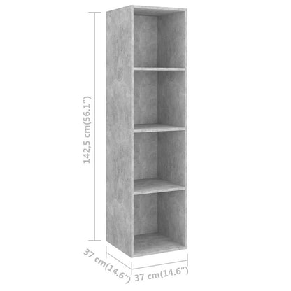 4 Piece Wall-mounted TV Cabinet Set Concrete Grey Engineered Wood