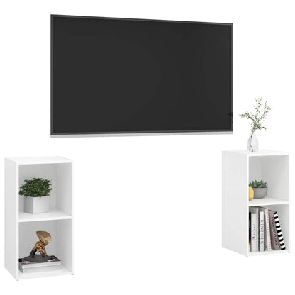 2 Piece TV Cabinet Set White 72x35x36,5 cm Engineered Wood