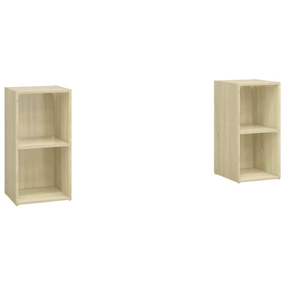 2 Piece TV Cabinet Set Sonoma Oak 72x35x36,5 cm Engineered Wood