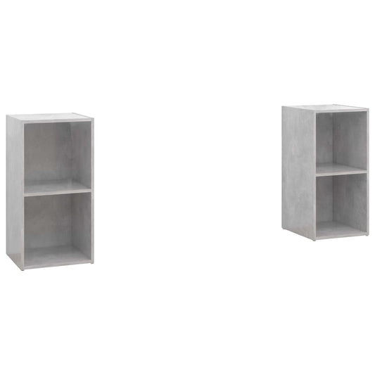TV Cabinet | Set of 2 | Concrete Grey | Engineered Wood | Medium