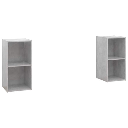 2 Piece TV Cabinet Set Concrete Grey 72x35x36,5 cm Engineered Wood