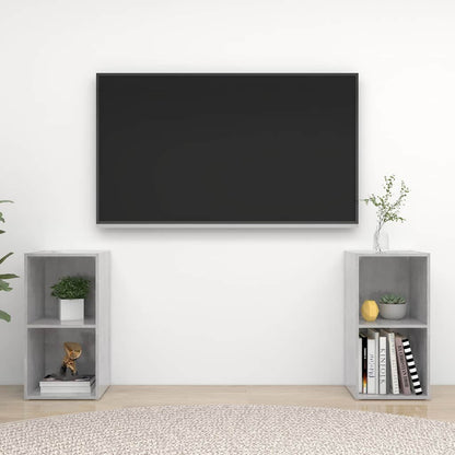2 Piece TV Cabinet Set Concrete Grey 72x35x36,5 cm Engineered Wood