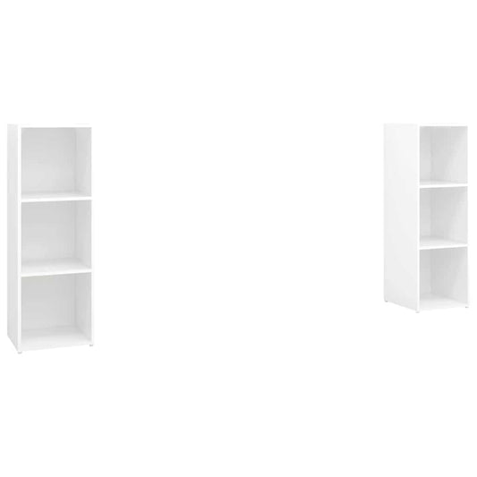 TV Cabinets 2 pcs White 107x35x37 cm Engineered Wood