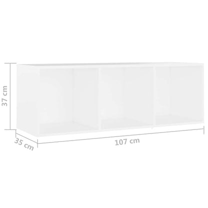 2 Piece TV Cabinet Set White 107x35x37 cm Engineered Wood