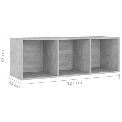 2 Piece TV Cabinet Set Concrete Grey 107x35x37 cm Engineered Wood