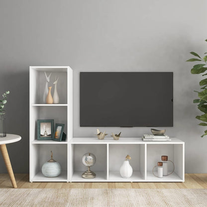 TV Cabinets 2 pcs White 107x35x37 cm Engineered Wood