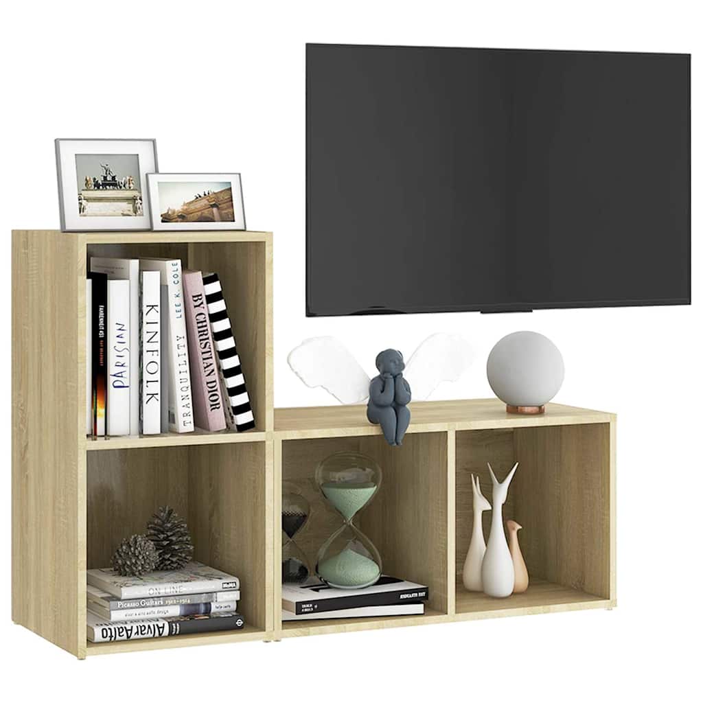 2 Piece TV Cabinet Set Sonoma Oak 72x35x36,5 cm Engineered Wood