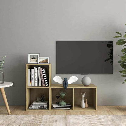2 Piece TV Cabinet Set Sonoma Oak 72x35x36,5 cm Engineered Wood