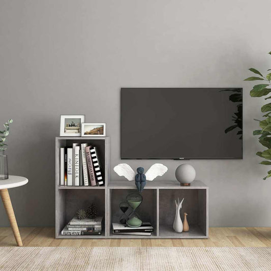 2 Piece TV Cabinet Set Concrete Grey 72x35x36,5 cm Engineered Wood