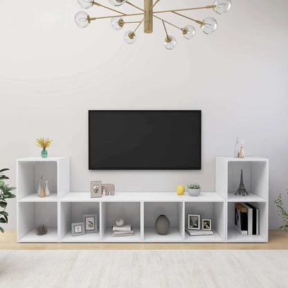 4 Piece TV Cabinet Set White 72x35x36,5 cm Engineered Wood
