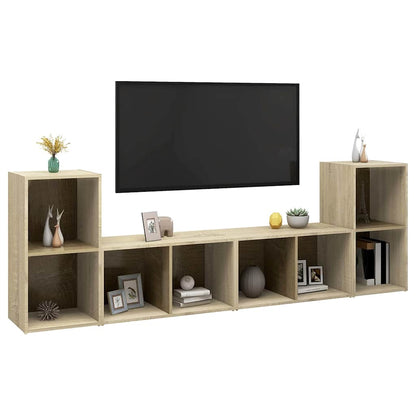 4 Piece TV Cabinet Set Sonoma Oak 72x35x36,5 cm Engineered Wood