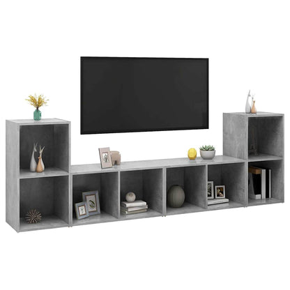 4 Piece TV Cabinet Set Concrete Grey 72x35x36,5 cm Engineered Wood