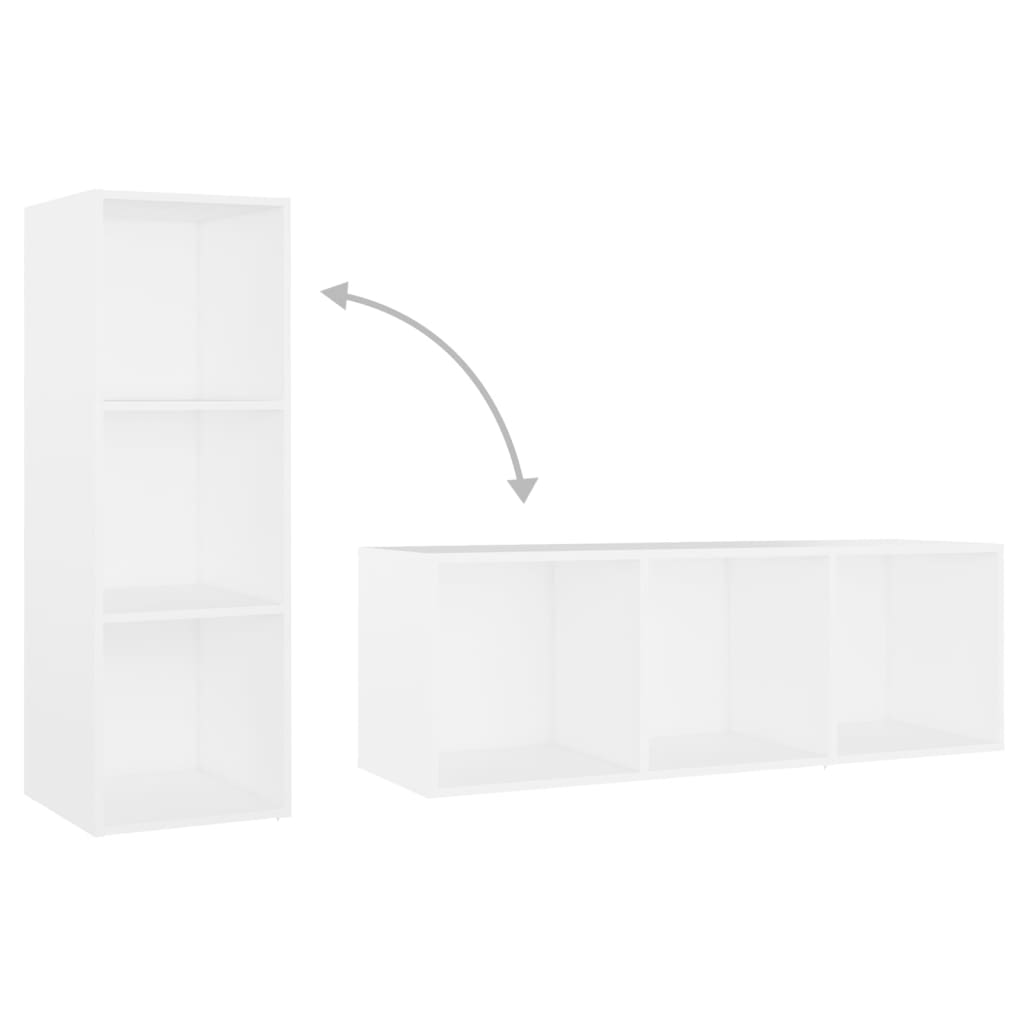 3 Piece TV Cabinet Set White Engineered Wood