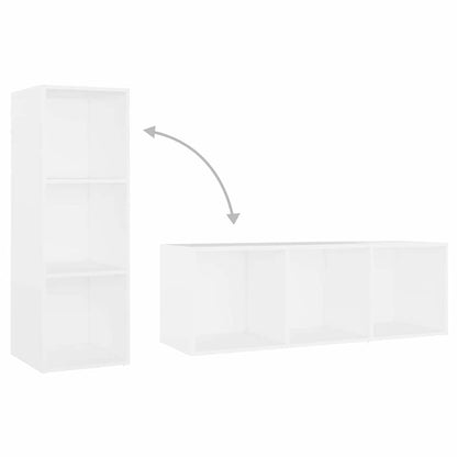 3 Piece TV Cabinet Set White Engineered Wood