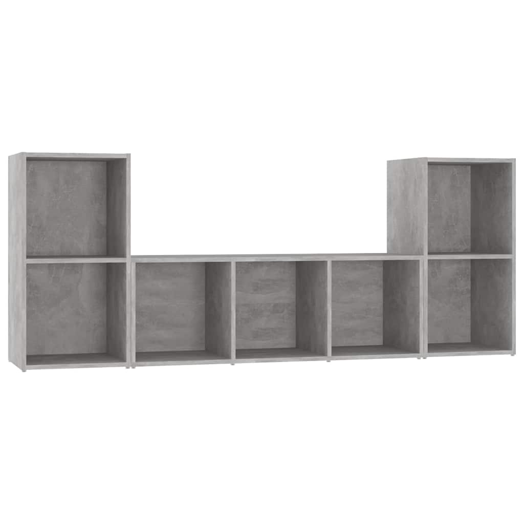 3 Piece TV Cabinet Set Concrete Grey Engineered Wood