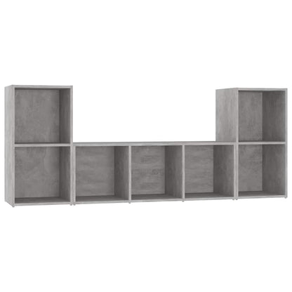 3 Piece TV Cabinet Set Concrete Grey Engineered Wood