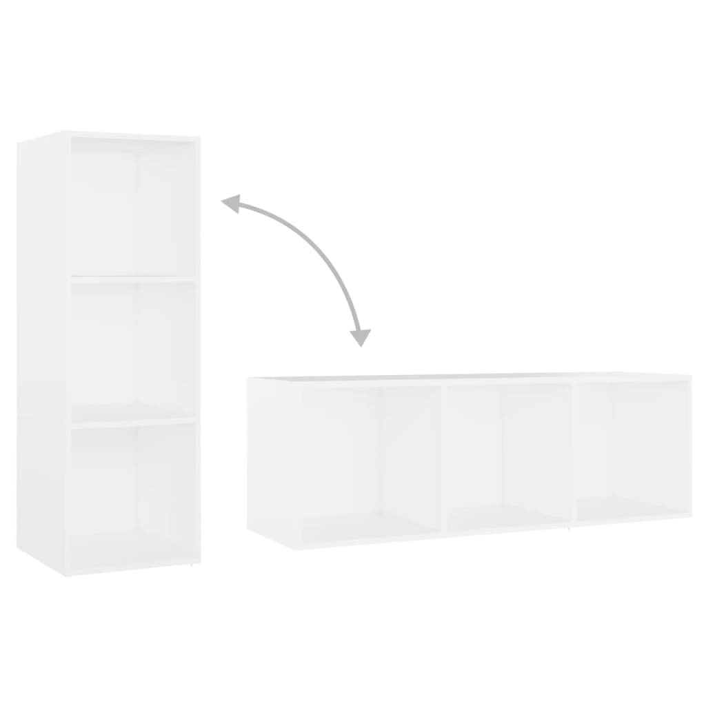 3 Piece TV Cabinet Set White Engineered Wood