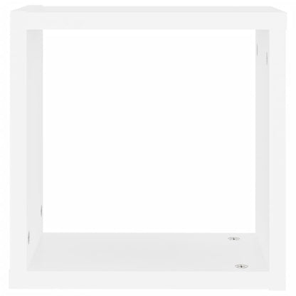Wall Cube Shelves 2 pcs White 30x15x30 cm