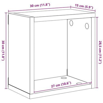 Wall Cube Shelves 4 pcs White 30x15x30 cm