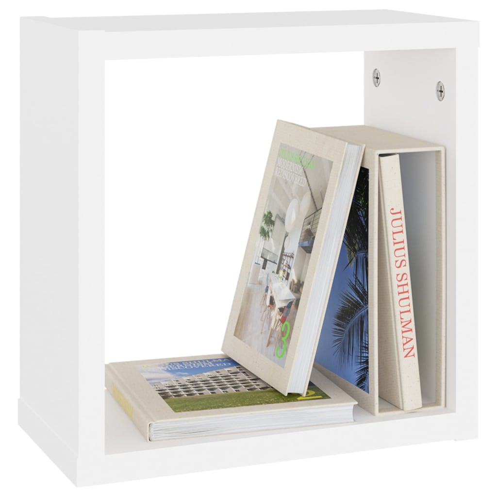 Cube Shelf | Set of 6 | White | Engineered wood | 30x15x30 cm per cube
