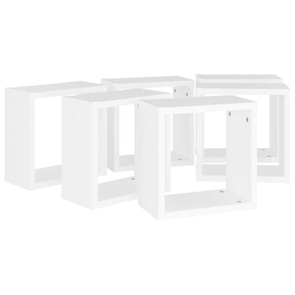 Cube Shelf | Set of 6 | White | Engineered wood | 30x15x30 cm per cube