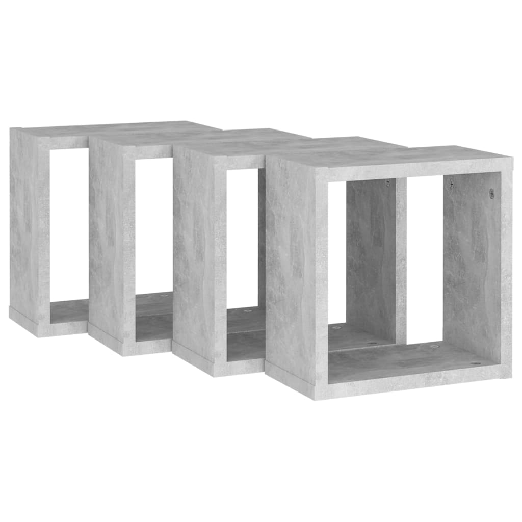 Cube Shelf |  Set of 4 | Concrete grey | Engineered wood