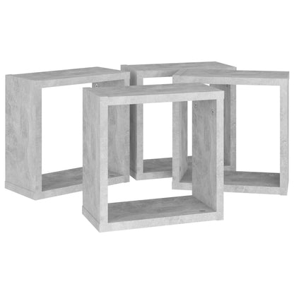 Cube Shelf |  Set of 4 | Concrete grey | Engineered wood