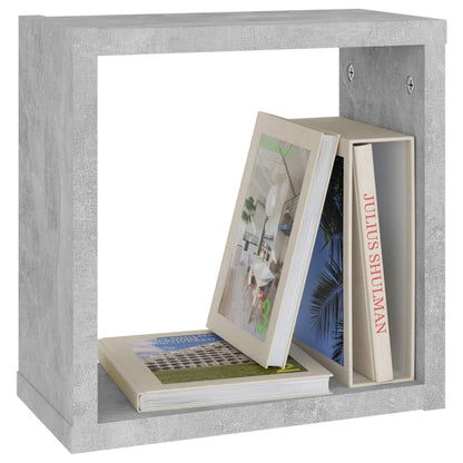 Cube Shelf | Set of 6 | Concrete Grey | Engineered wood | Medium