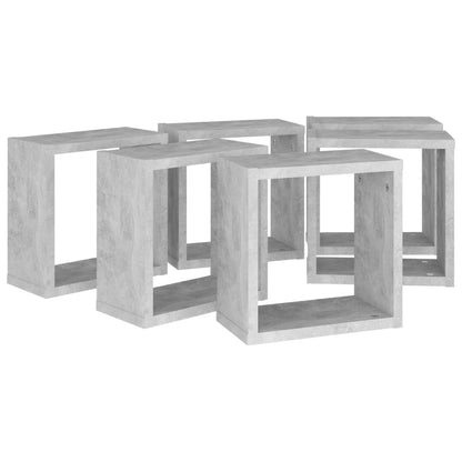 Cube Shelf | Set of 6 | Concrete Grey | Engineered wood | Medium