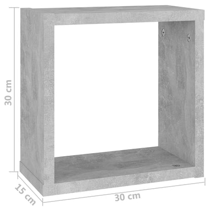Cube Shelf | Set of 6 | Concrete Grey | Engineered wood | Medium