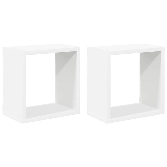 Wall Cube Shelves 2 pcs White 26x15x26 cm