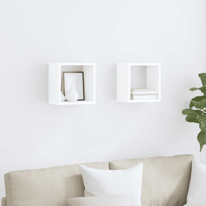 Wall Cube Shelves 2 pcs White 26x15x26 cm