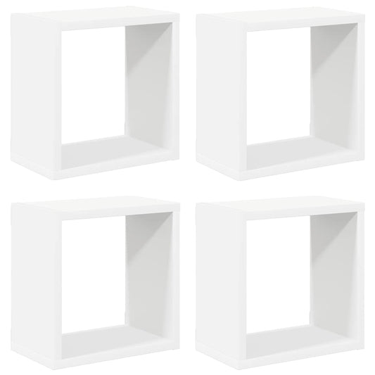 Wall Cube Shelves 4 pcs White 26x15x26 cm