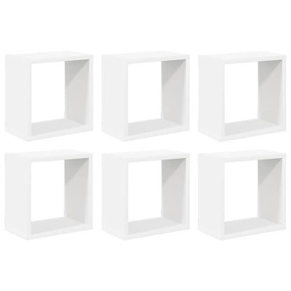 Wall Cube Shelves 6 pcs White 26x15x26 cm