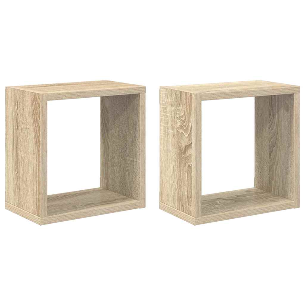 Wall Cube Shelves 2 pcs Sonoma Oak 26x15x26 cm