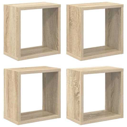 Wall Cube Shelves 4 pcs Sonoma Oak 26x15x26 cm