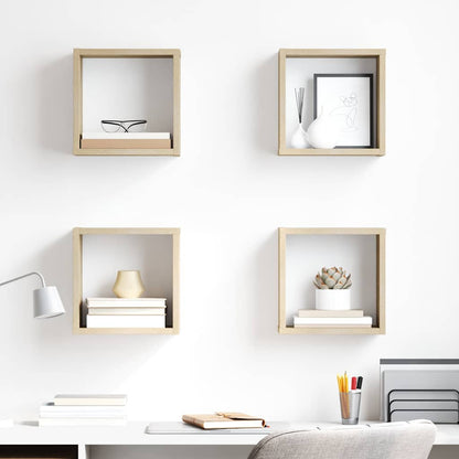 Wall Cube Shelves 4 pcs Sonoma Oak 26x15x26 cm
